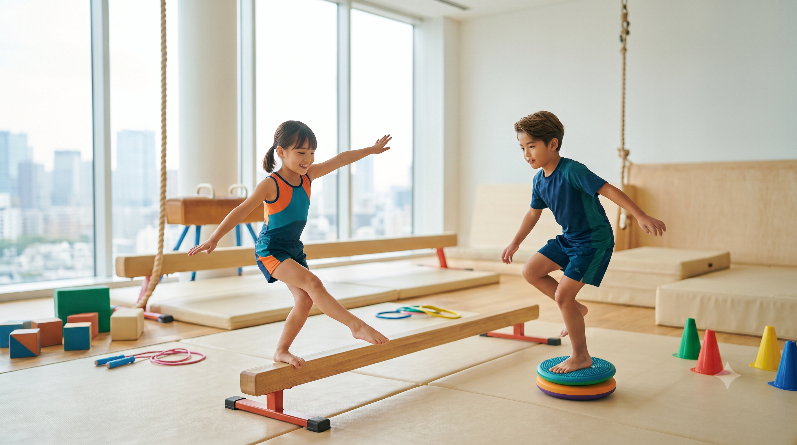 姿勢・呼吸ワークなど、運動が苦手な子でも取り組みやすい柔らかい雰囲気の写真